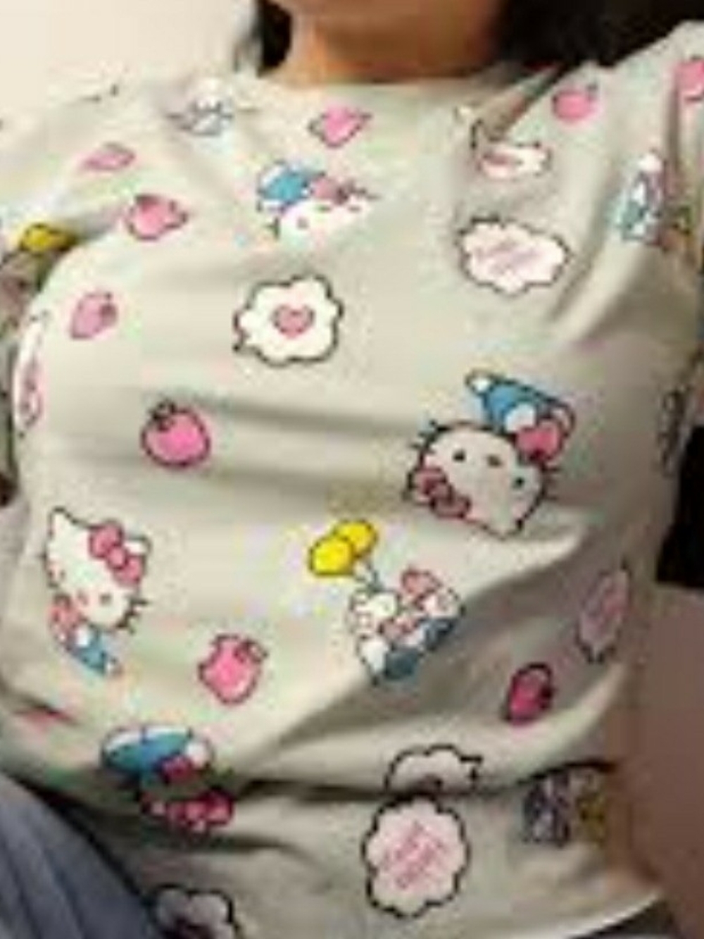 Hello Kitty Gray Tee with Pink and Blue Accents - Picture 2 of 5